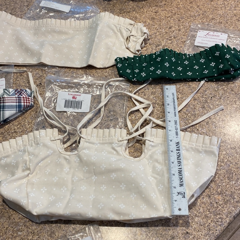 5 Longaberger Fabric Liners Possibly Med Chore, Flower Pot, Cracker, Button, Tea - Picture 7 of 13
